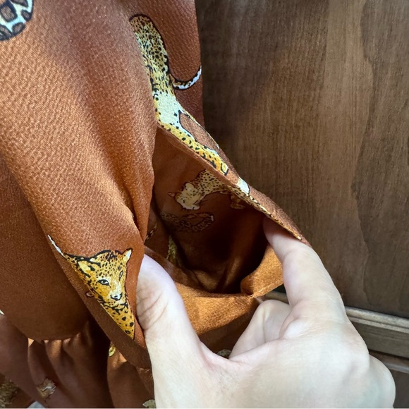 Entro Cheetah Print Puff Sleeve Tiered Mini Dress | Size Small - Picture 6 of 7